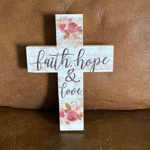 White and Rose Cross Decor